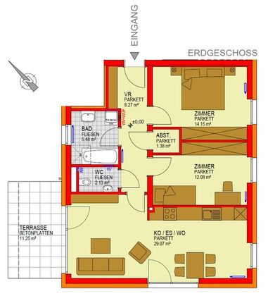 Terrassenwohnung in 8472 Straß-Spielfeld