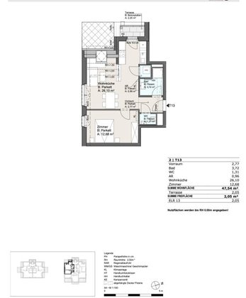 Terrassenwohnung in 1220 Wien